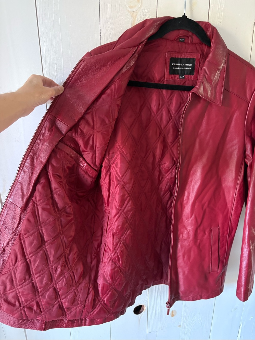 Vintage Genuine Leather Fairweater Red Jacket Size Small Flaw